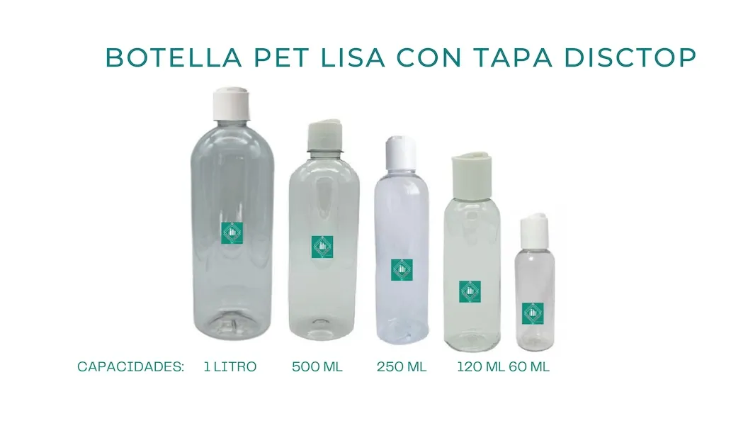  BOTELLA PET LISA CON TAPA DISCTOP